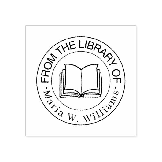 Uit de bibliotheek van - gepersonaliseerde naam rubberstempel (Afrduk)