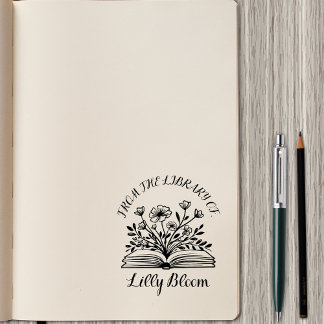 Uit de bibliotheek van - gepersonaliseerde naam rubberstempel