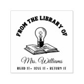 Uit de bibliotheek van | Gloeilamp op boek, leraar Zelfinktende Stempel (Design)