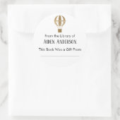 Uit de Bibliotheek van Gouden Hete Luchtballon Boe Ronde Sticker (Tas)