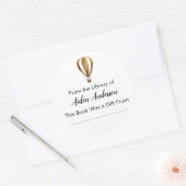 Uit de Bibliotheek van Gouden Hete Luchtballon Boe Ronde Sticker (Envelop)