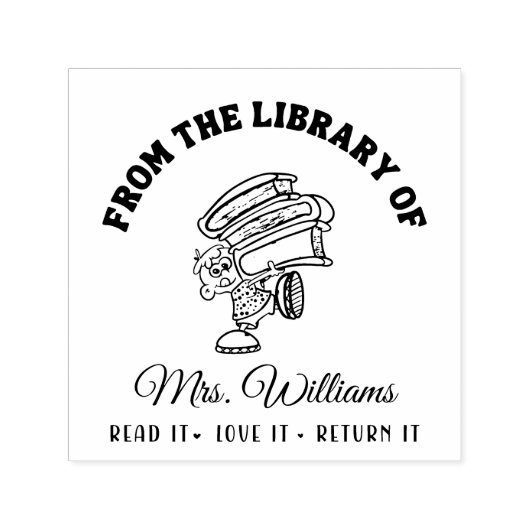 Uit de bibliotheek van | Grappig school leraar boe Zelfinktende Stempel (Design)