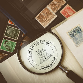 Uit de bibliotheek van het boekenboek van het meis  zelfinktende stempel