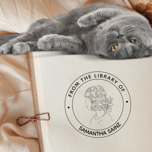 Uit de bibliotheek van het boekenboek van het meis  zelfinktende stempel