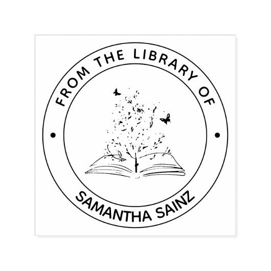 Uit de bibliotheek van het boekenboek van het meis  zelfinktende stempel (Design)