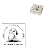 Uit de Bibliotheek Van | Hond met Boek Elegante Bl Rubberstempel (Gestempeld)