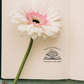 UIT DE BIBLIOTHEEK VAN JE NAAM GEOPEND BOEK BLOEME RUBBERSTEMPEL