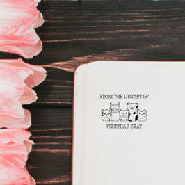 UIT DE BIBLIOTHEEK VAN JOUW NAAM DOODLE SCHATTIGE  RUBBERSTEMPEL