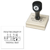 UIT DE BIBLIOTHEEK VAN JOUW NAAM DOODLE SCHATTIGE  RUBBERSTEMPEL (Gestempeld)