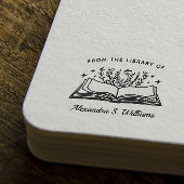 Uit de bibliotheek van Jouw naam Geopende Boekenbl Rubberstempel