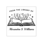 Uit de bibliotheek van Jouw naam Geopende Boekenbl Rubberstempel (Afrduk)