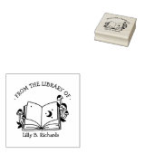 Uit de Bibliotheek van [Jouw naam] - Magisch Boek Rubberstempel (Gestempeld)