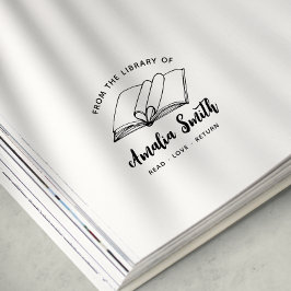 uit de bibliotheek van | Kute Heart Book Stamp Zelfinktende Stempel