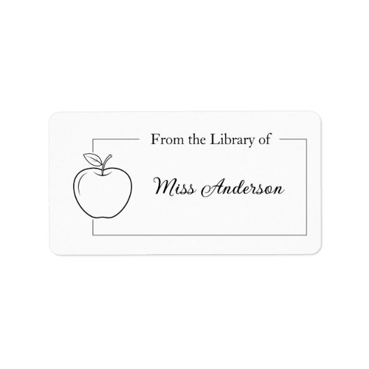 Uit de bibliotheek van labels, leraar school etiket (Voorkant)