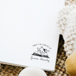 Uit de Bibliotheek van Leuke Engel Kat Boek Rubberstempel