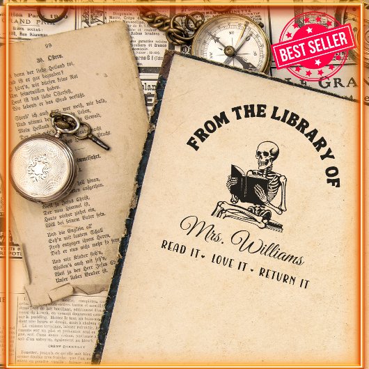 Uit de bibliotheek van | Lezing Skull  boek Zelfinktende Stempel