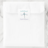 "Uit de bibliotheek van" libelle aangepaste boekpl Vierkante Sticker (Tas)