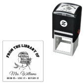 Uit de bibliotheek van | Meisje Hoofd Plank Boek Zelfinktende Stempel (In situ)