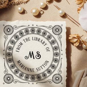 "Uit de bibliotheek van" Monogram Bibliotheek Ex-L Zelfinktende Stempel