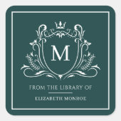 Uit de Bibliotheek Van Monogram Boekplaat Sticker (Voorkant)