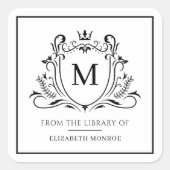 Uit de Bibliotheek Van Monogram Boekplaat Sticker (Voorkant)