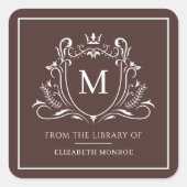 Uit de Bibliotheek Van Monogram Boekplaat Sticker (Voorkant)