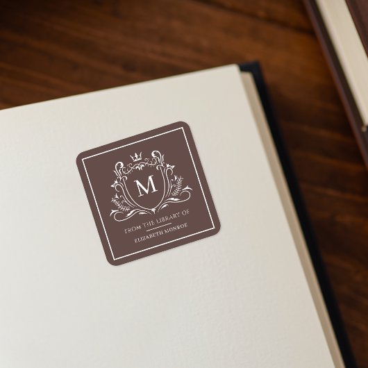 Uit de Bibliotheek Van Monogram Boekplaat Sticker
