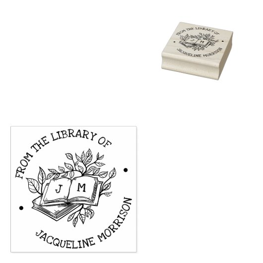 Uit de bibliotheek van oude botanische boeken init rubberstempel (Gestempeld)