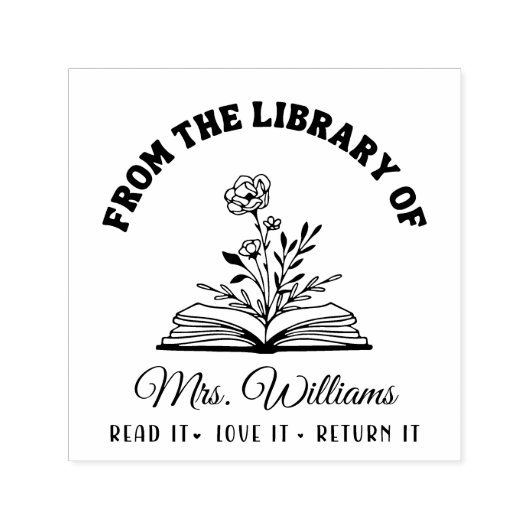 Uit de bibliotheek van | Roos Bloem op Boekenleraa Zelfinktende Stempel (Design)