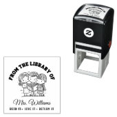 Uit de bibliotheek van | School Kinder Boekleraar Zelfinktende Stempel (In situ)