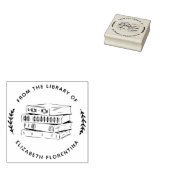 Uit de bibliotheek van | Simple Leaves Modern Book Rubberstempel (Gestempeld)