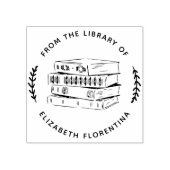 Uit de bibliotheek van | Simple Leaves Modern Book Rubberstempel (Afrduk)