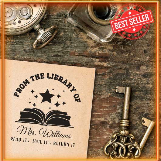 Uit de bibliotheek van | Sterren  Lerarenboek Zelfinktende Stempel