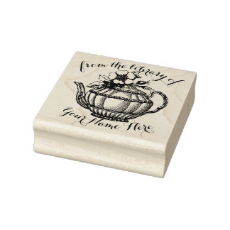 Uit de Bibliotheek van Theepot Custom Rubber Stamp Rubberstempel