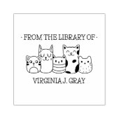 UIT DE BIBLIOTHEEK VAN UW NAAM POEZELIGE KATTEN RUBBERSTEMPEL (Afrduk)