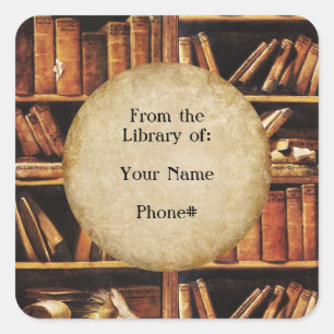 Uit de bibliotheek van... vierkante sticker
