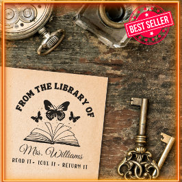 Uit de bibliotheek van | Vlinders  boek Zelfinktende Stempel