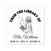 Uit de bibliotheek van | Vlinders op Boek, Leraar Zelfinktende Stempel (Design)