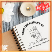 Uit de bibliotheek van | Vlinders op Boek, Leraar Zelfinktende Stempel