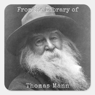 Uit de Bibliotheek van Walt Whitman Bookplate Stic Vierkante Sticker