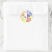 "Uit de bibliotheek van" zeegezicht ex-libris Ronde Sticker (Tas)