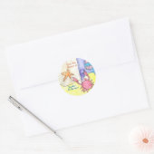"Uit de bibliotheek van" zeegezicht ex-libris Ronde Sticker (Envelop)