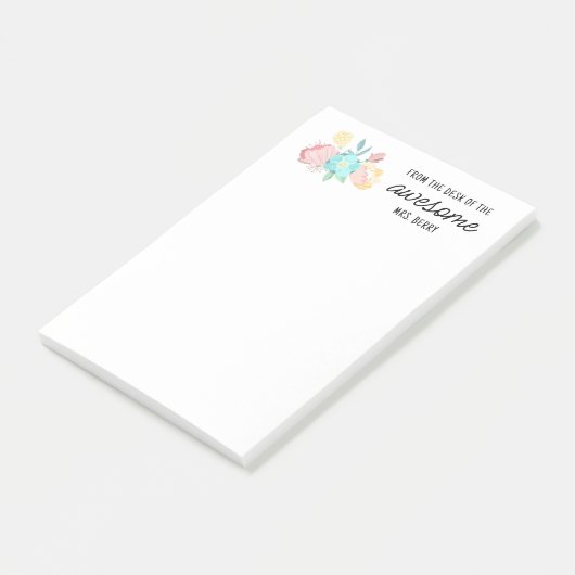 Uit de bureau van de pastbloem leraar post-it® notes (Schuin)