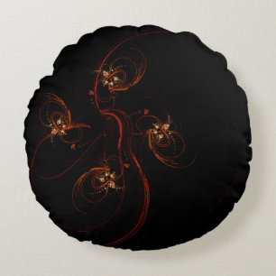 Uit de Dark Abstract Art Round Pillow Rond Kussen