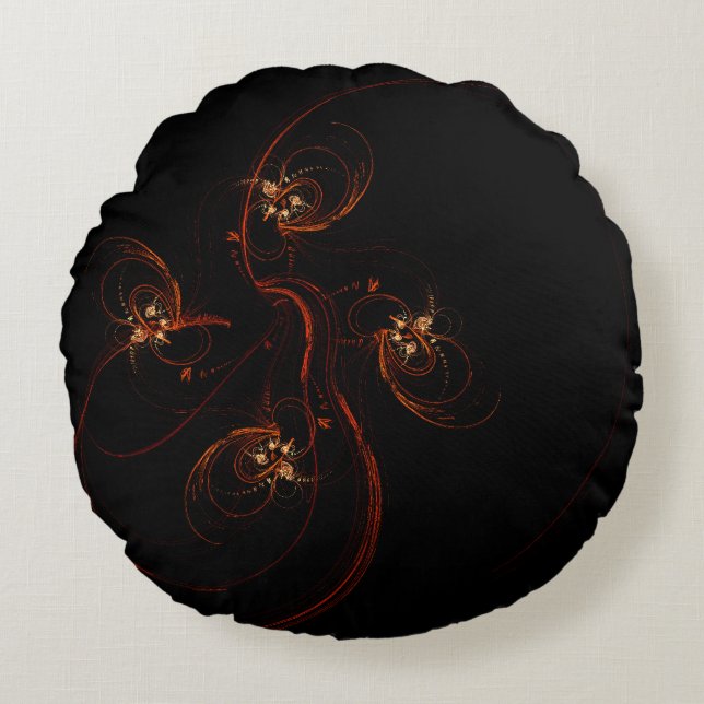 Uit de Dark Abstract Art Round Pillow Rond Kussen (Voorkant)