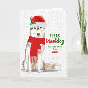 uit de Dog Cute Siberian Husky Kerstmis Feestdagen Kaart