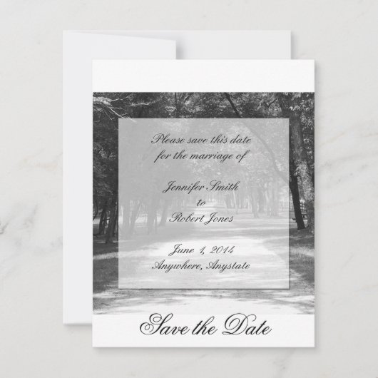 Uit de gebaande paden: sla de datumkaart op save the date (Voorkant)