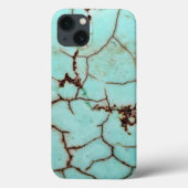 Uit de Gemstone-reeks - Turquoise Cracked Case-Mate iPhone Case (Achterkant)