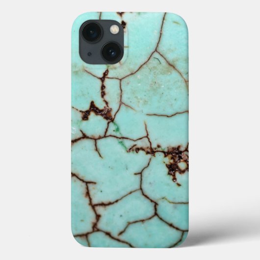 Uit de Gemstone-reeks - Turquoise Cracked Case-Mate iPhone Case (Achterkant)
