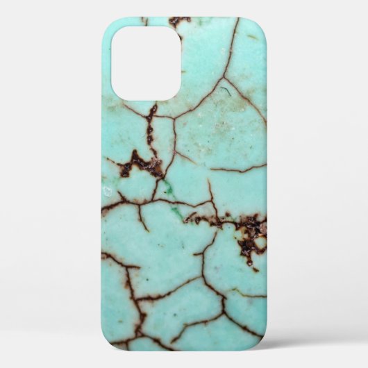 Uit de Gemstone-reeks - Turquoise Cracked Hoesje- Case-Mate iPhone Case (Achterkant)